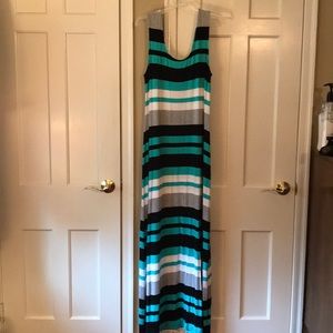 Striped cotton maxi dress